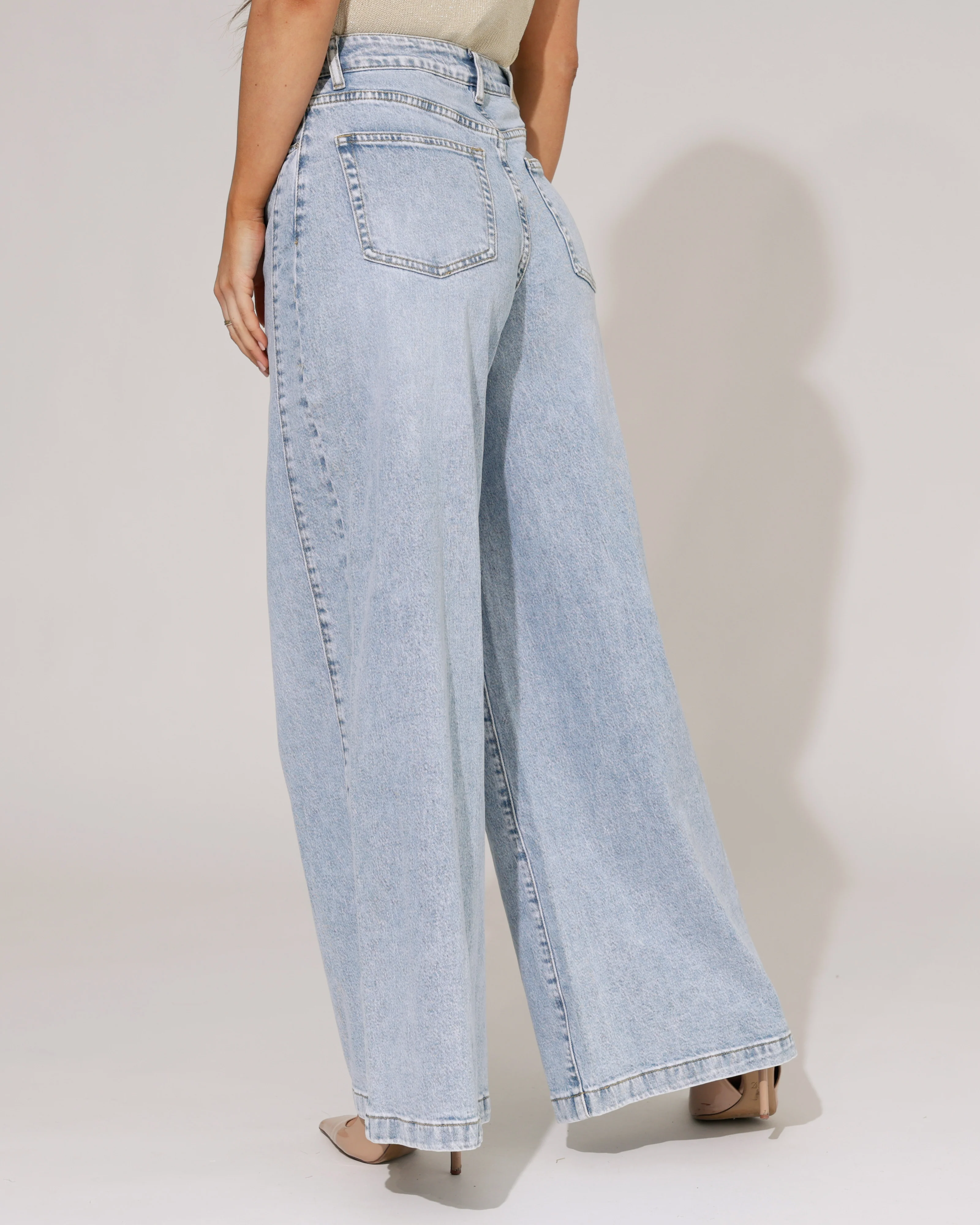 Queen Hearts | Extra wide leg jeans Maddy-1 Blauw - Image 2