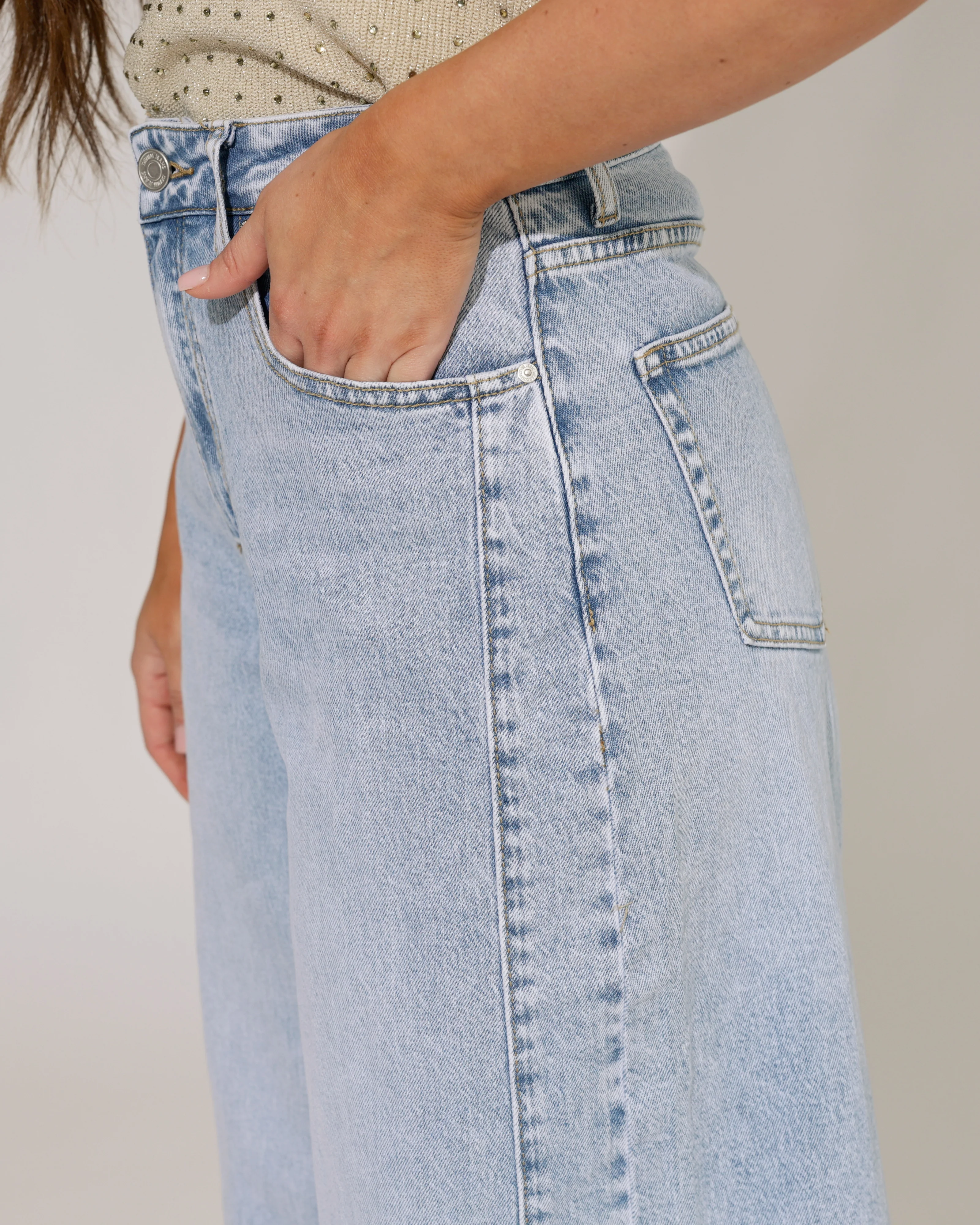 Queen Hearts | Extra wide leg jeans Maddy-1 Blauw - Image 4