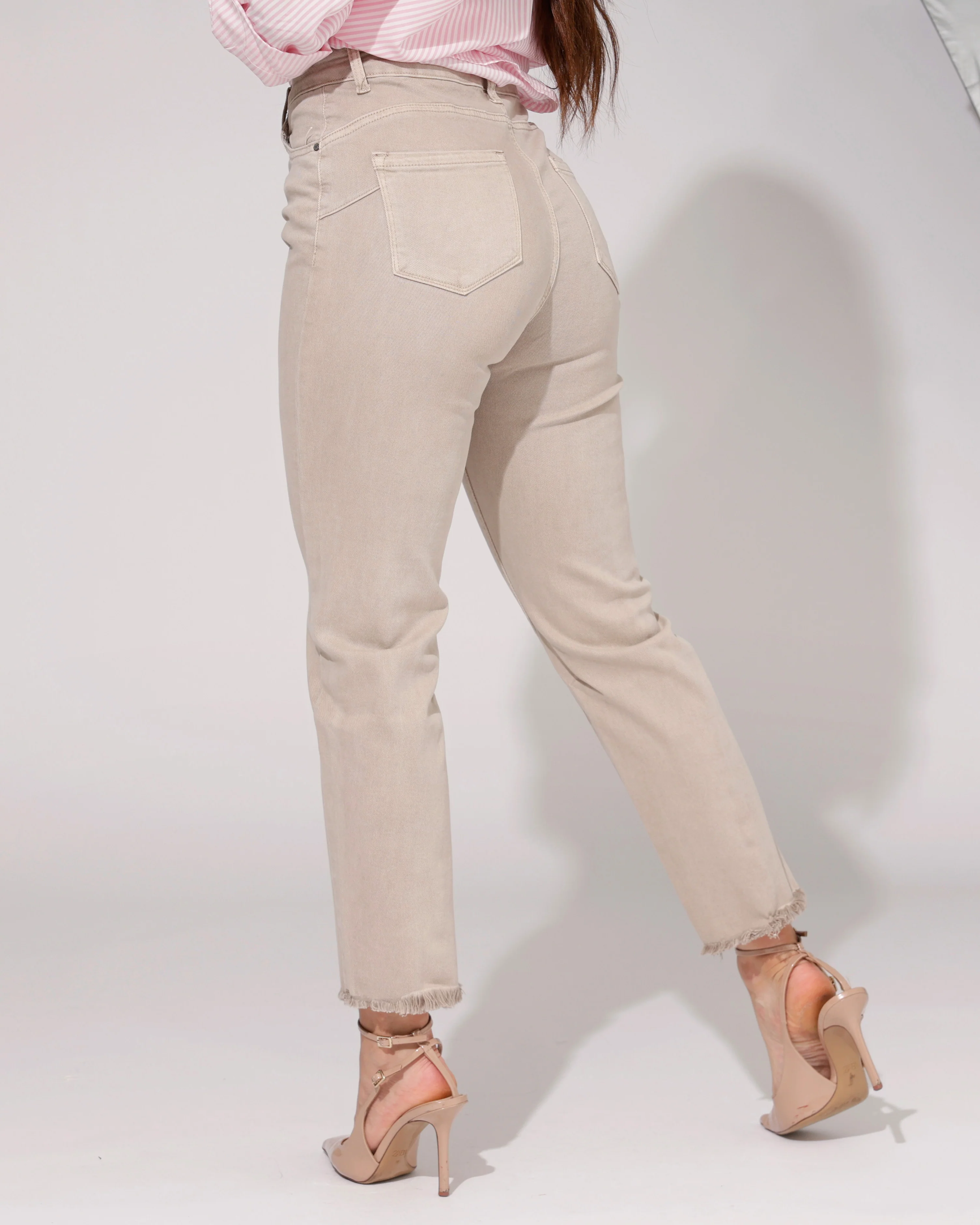 Redseventy | Straight Jeans Gina-5 Taupe - Image 2