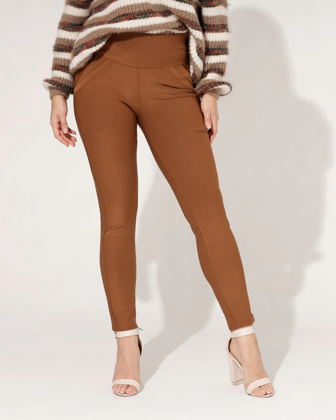 Stretch broek Tess Camel