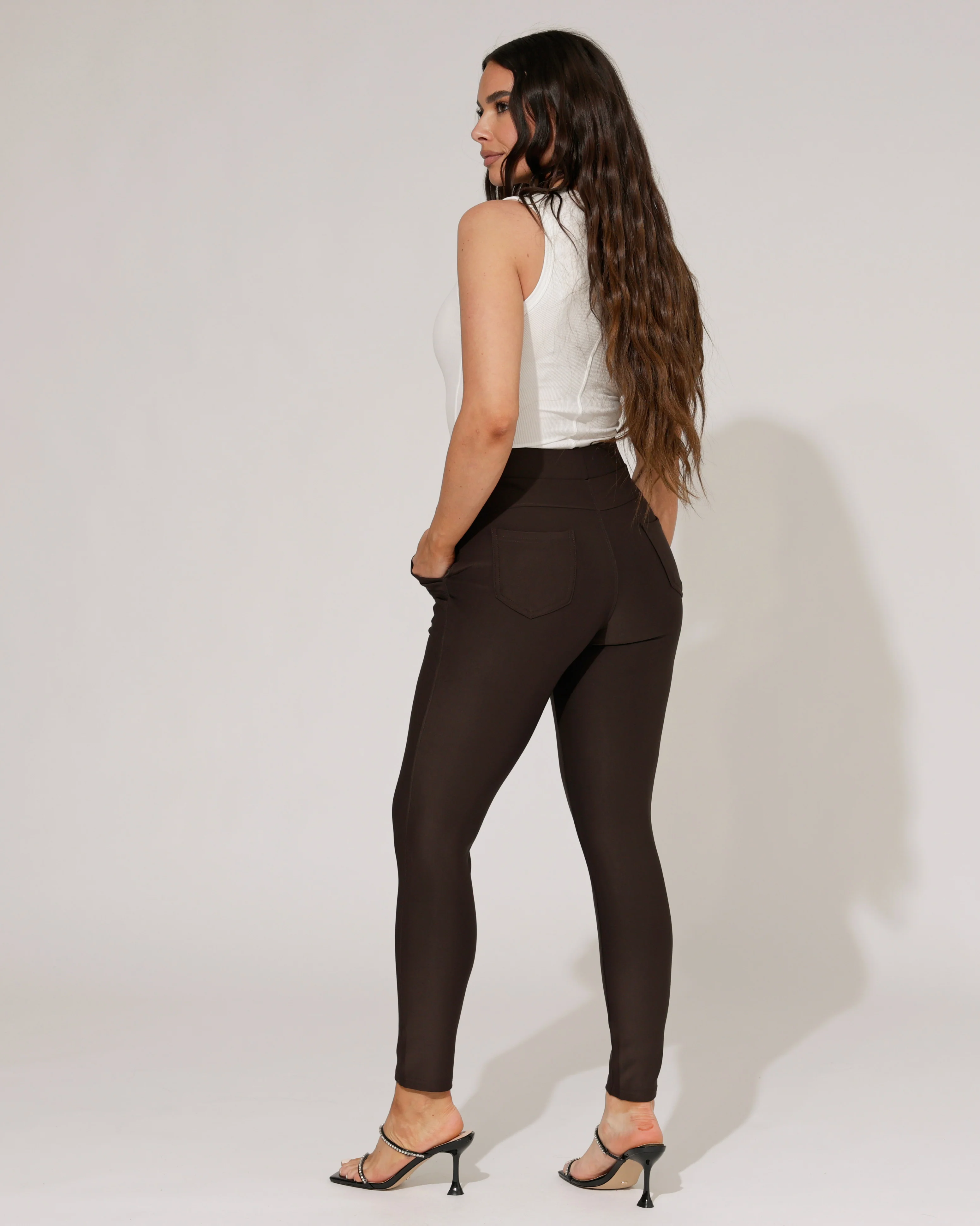 Stretch broek Tess Donkerbruin - Image 2