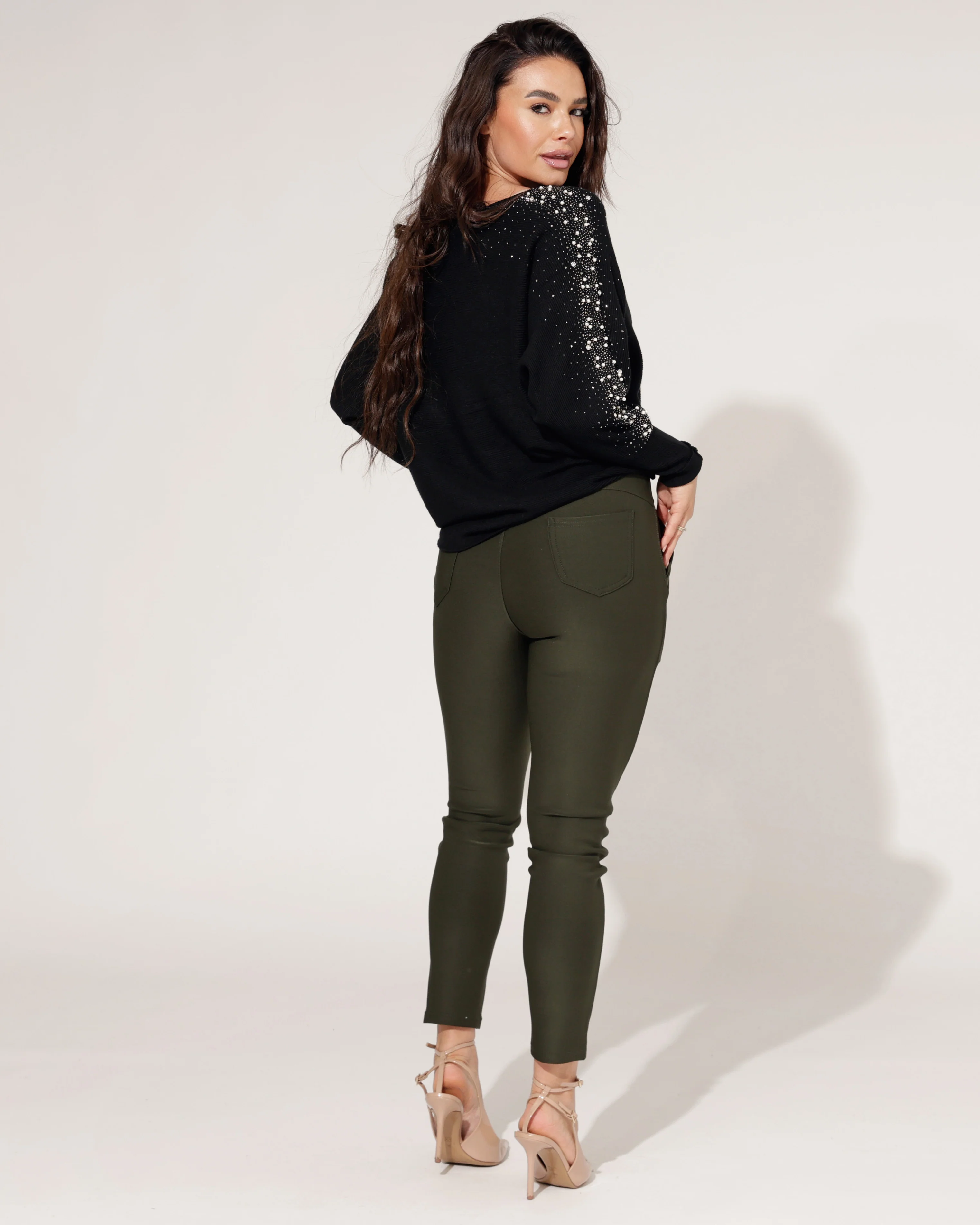 Stretch broek Tess Donkergroen - Image 4