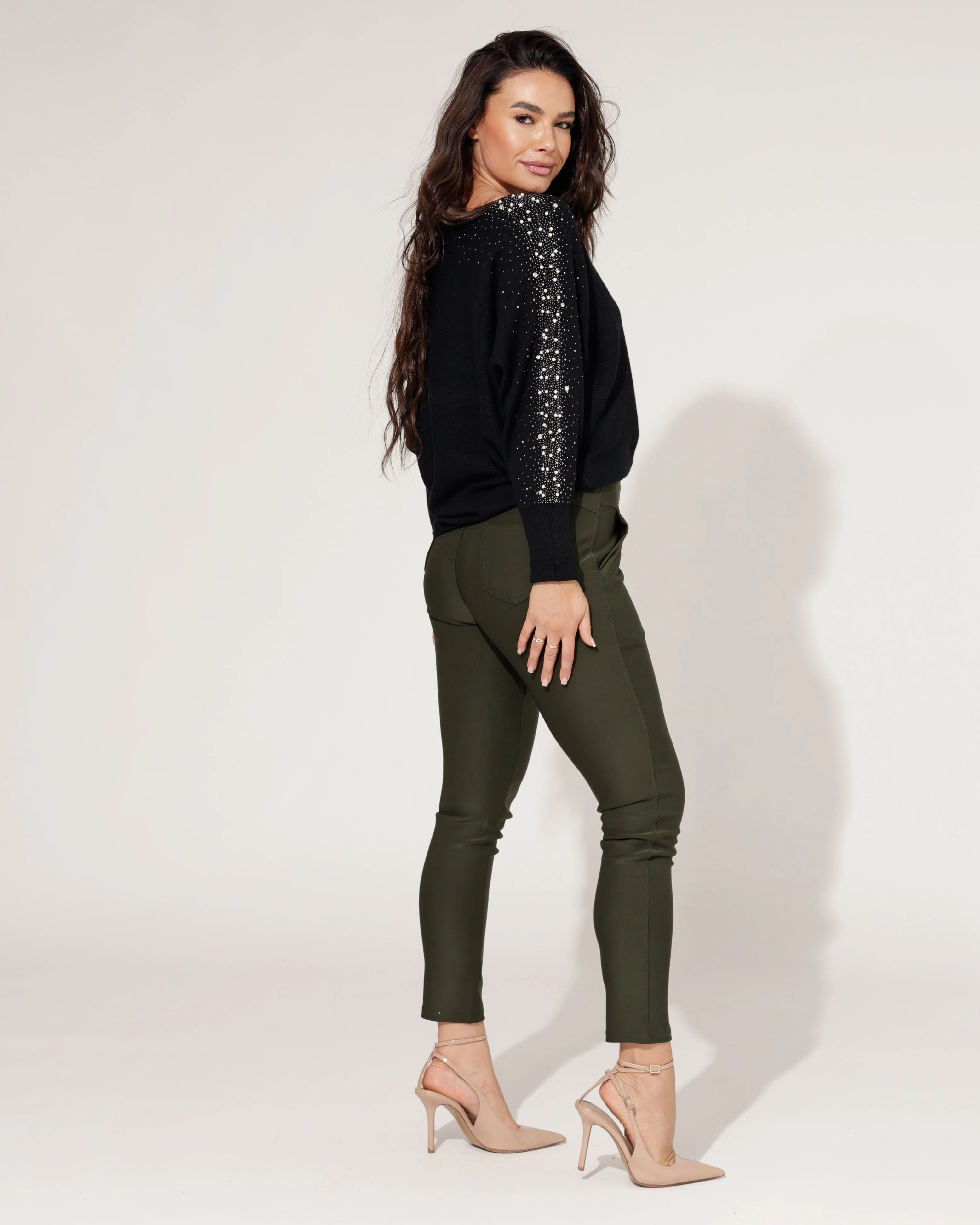 Stretch broek Tess Donkergroen - Image 5