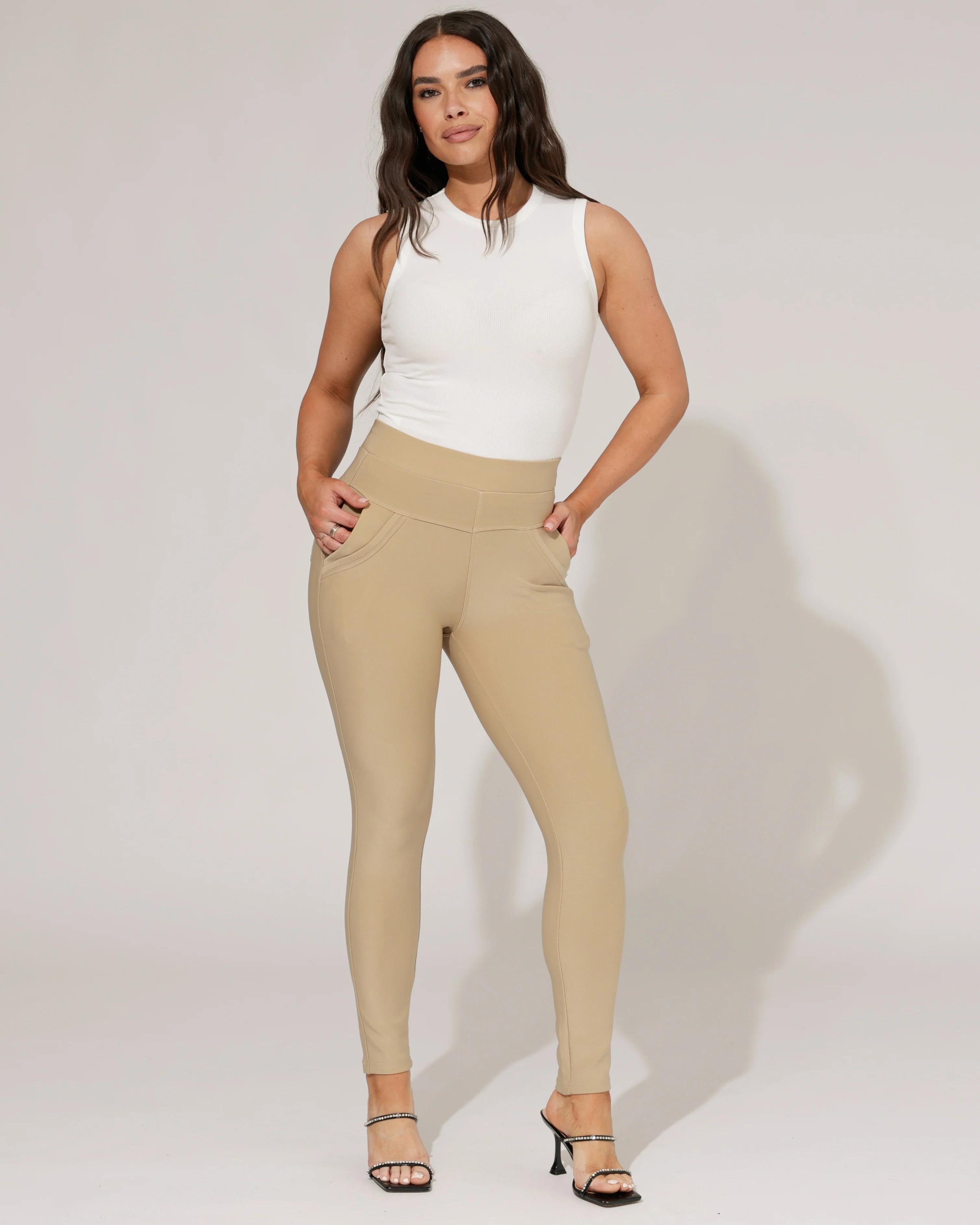 Stretch broek Tess Zand