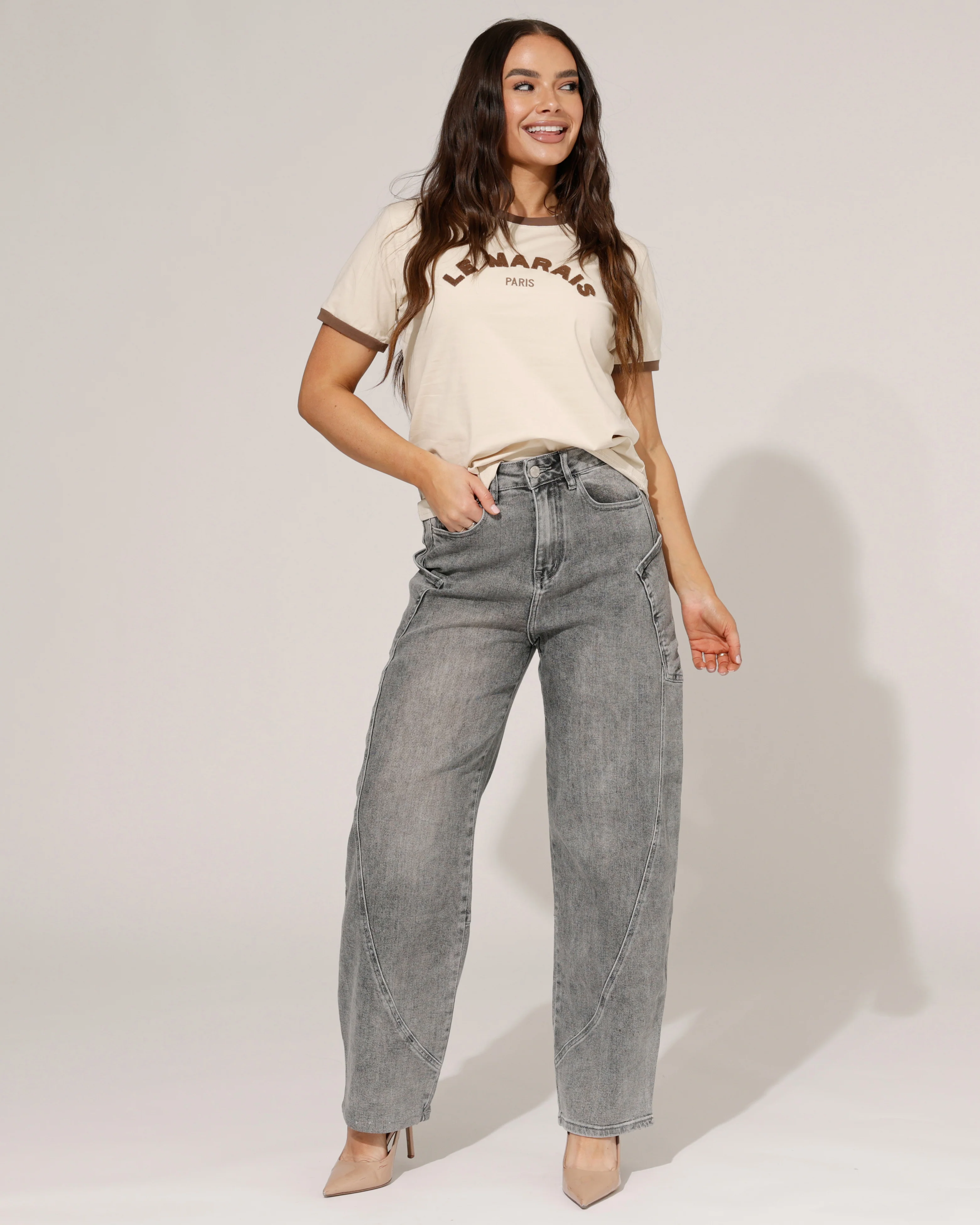 T-shirt letters le Marais Paris Beige