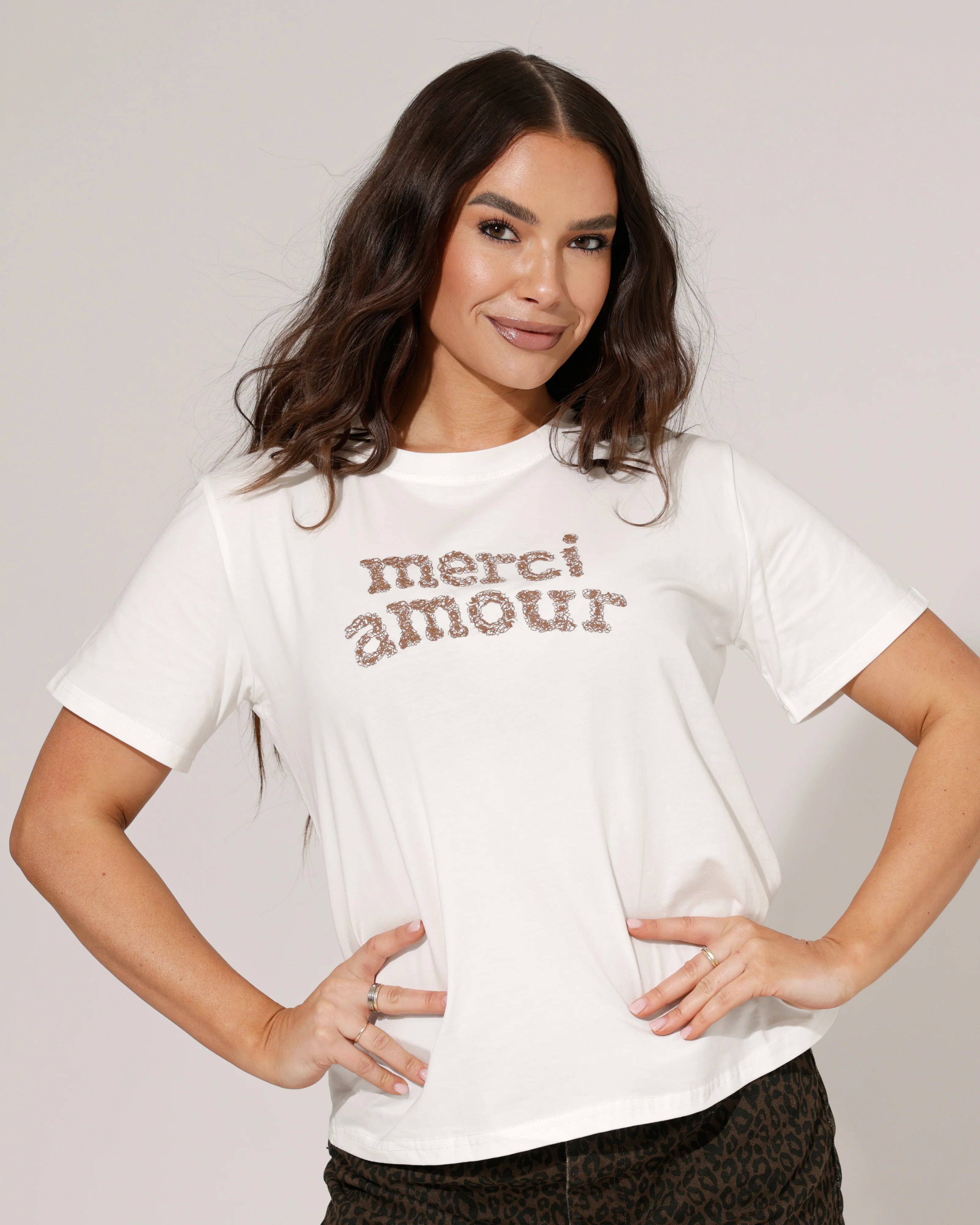 T-shirt Merci Wit