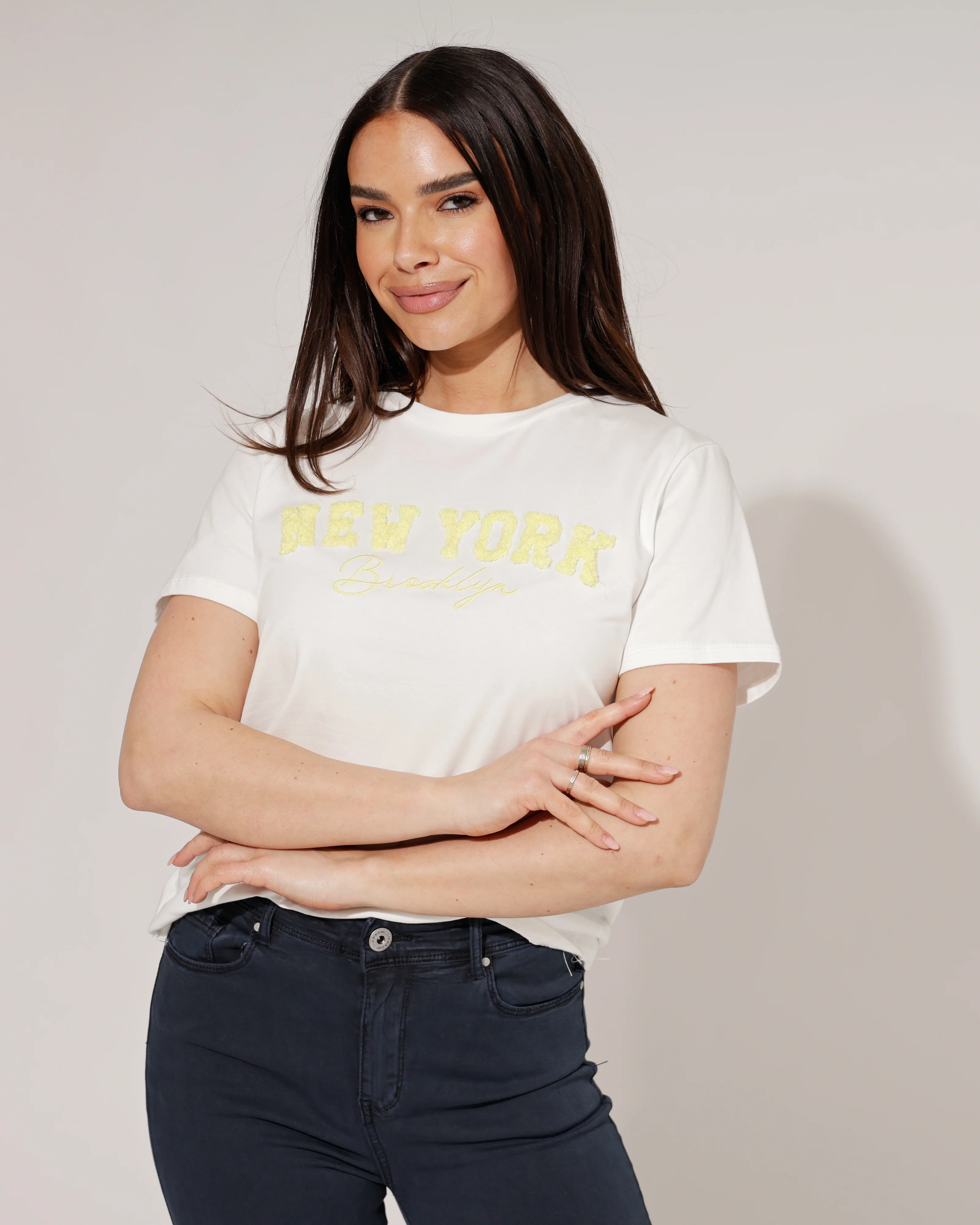 T-shirt New York Wit/ Geel - Image 2
