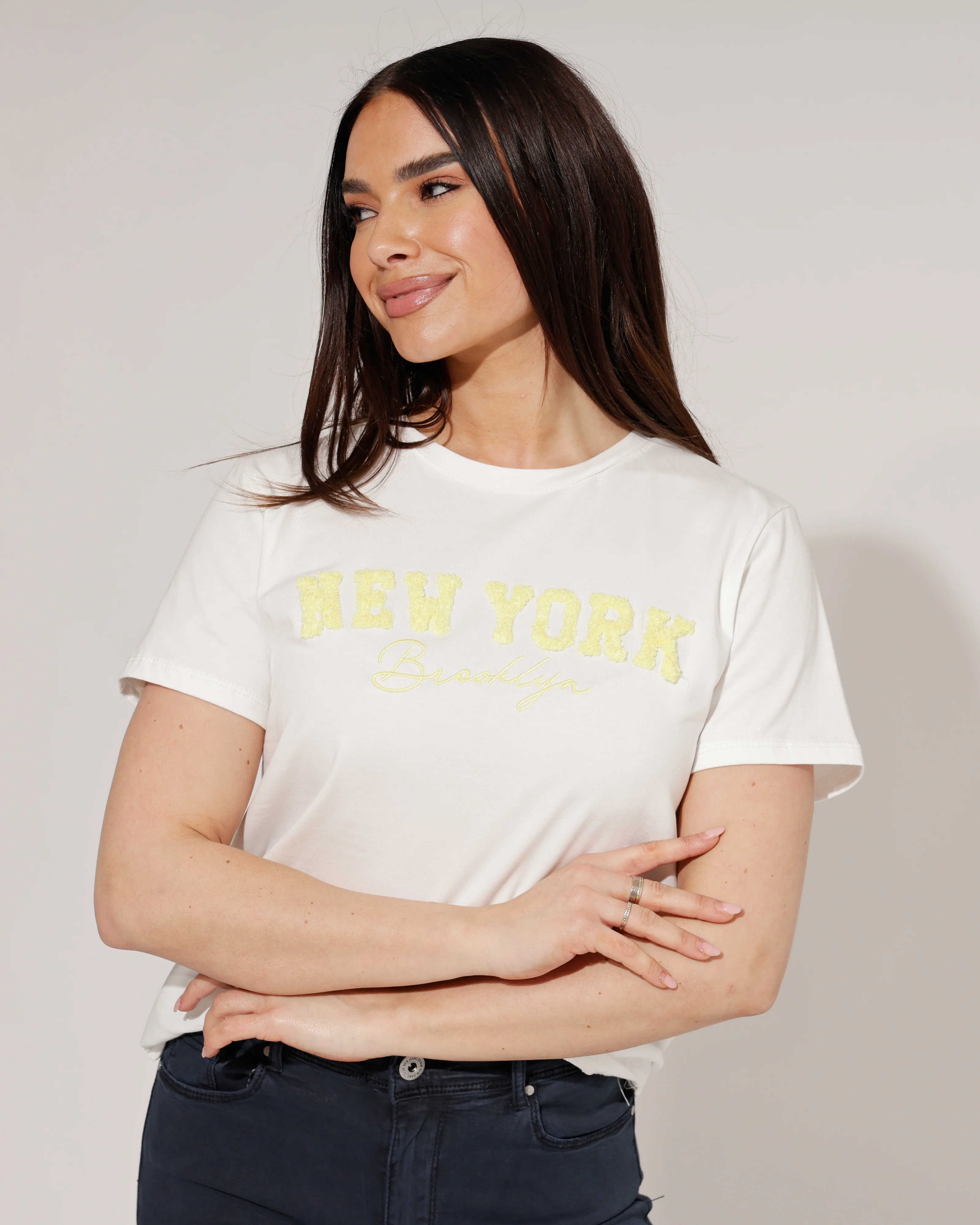 T-shirt New York Wit/ Geel - Image 3