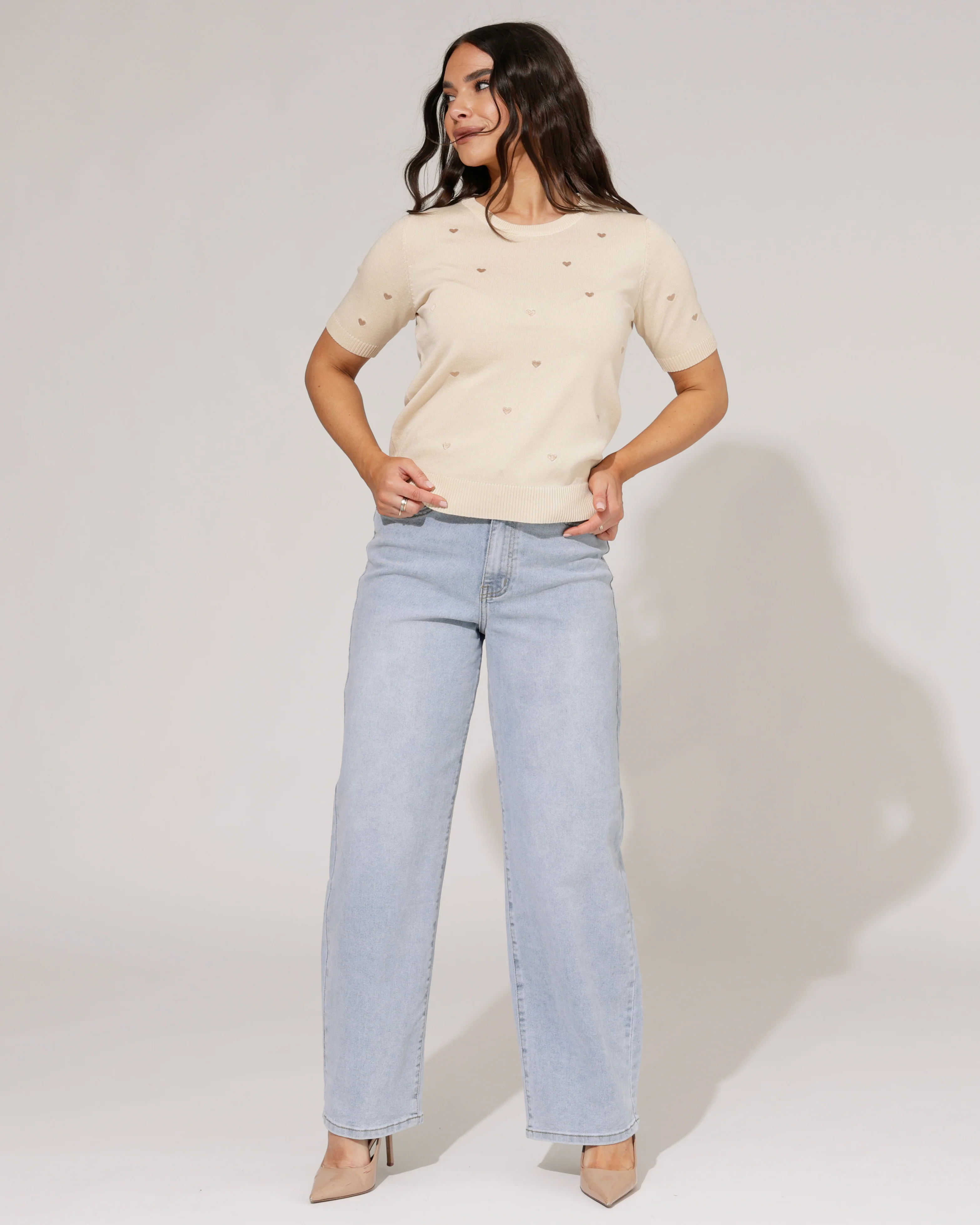 Top met hartjes Mika Beige - Image 3
