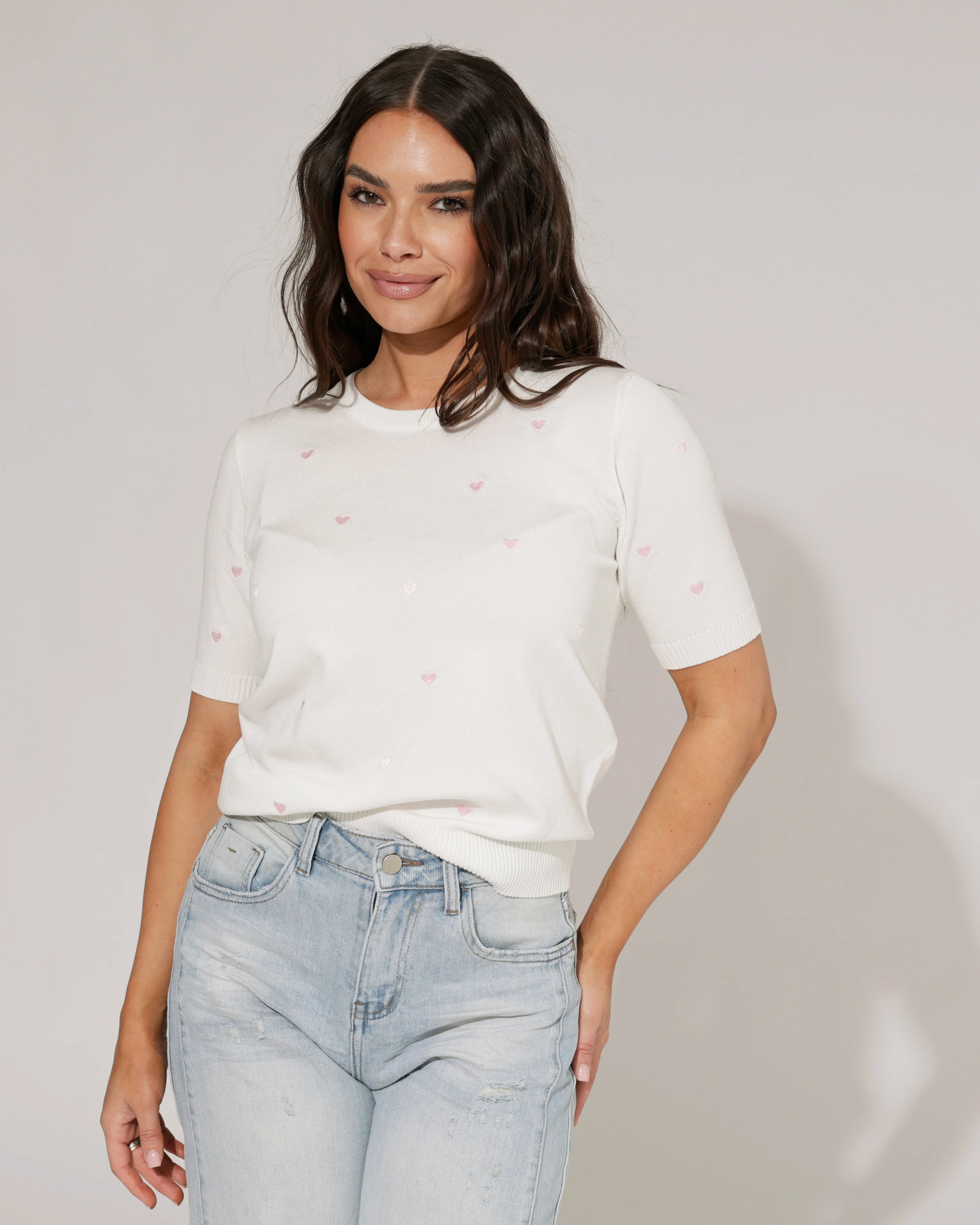Top met hartjes Mika Wit/ Roze - Image 4