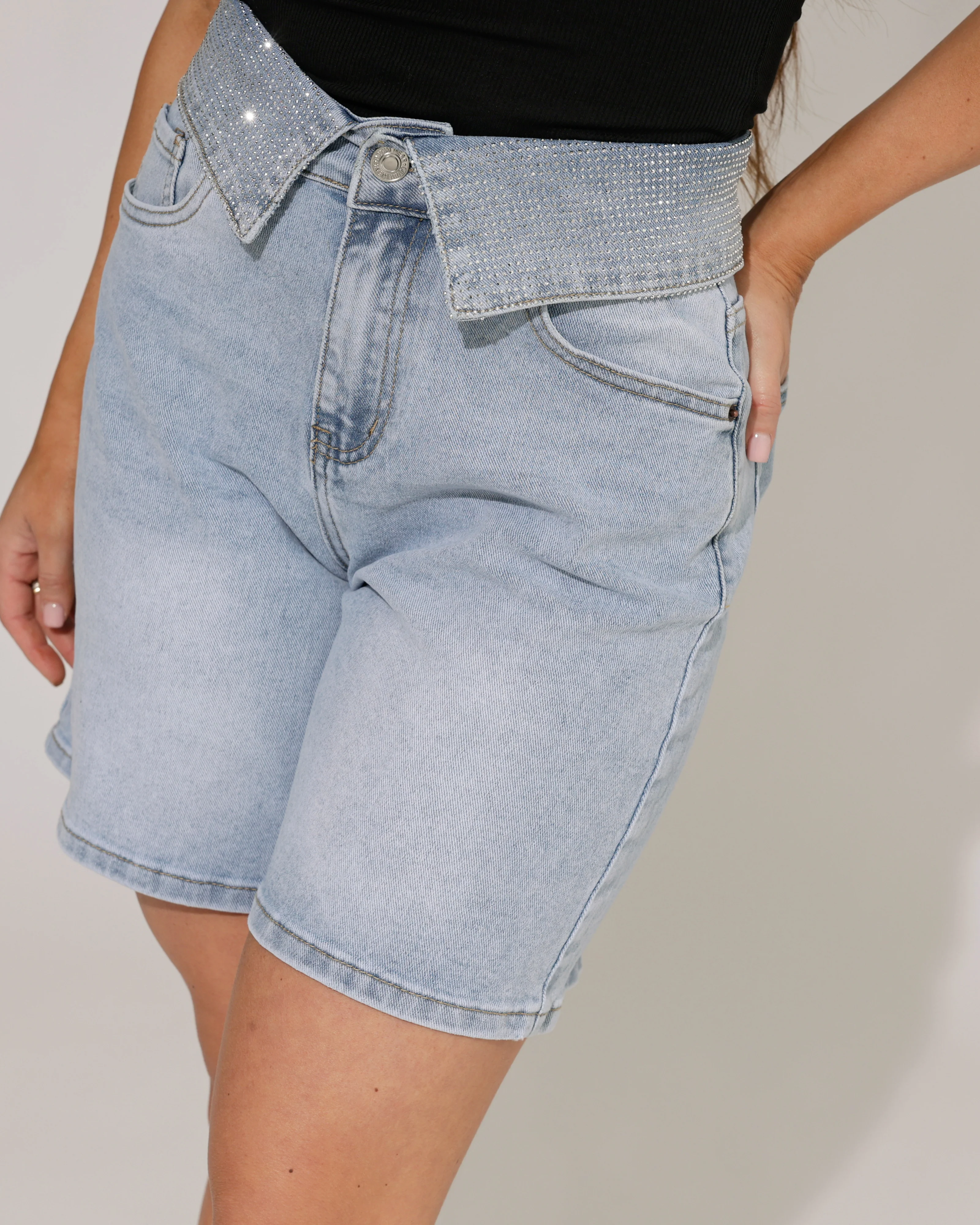 VS Miss | Short met strass omslag Yola Blauw - Image 3