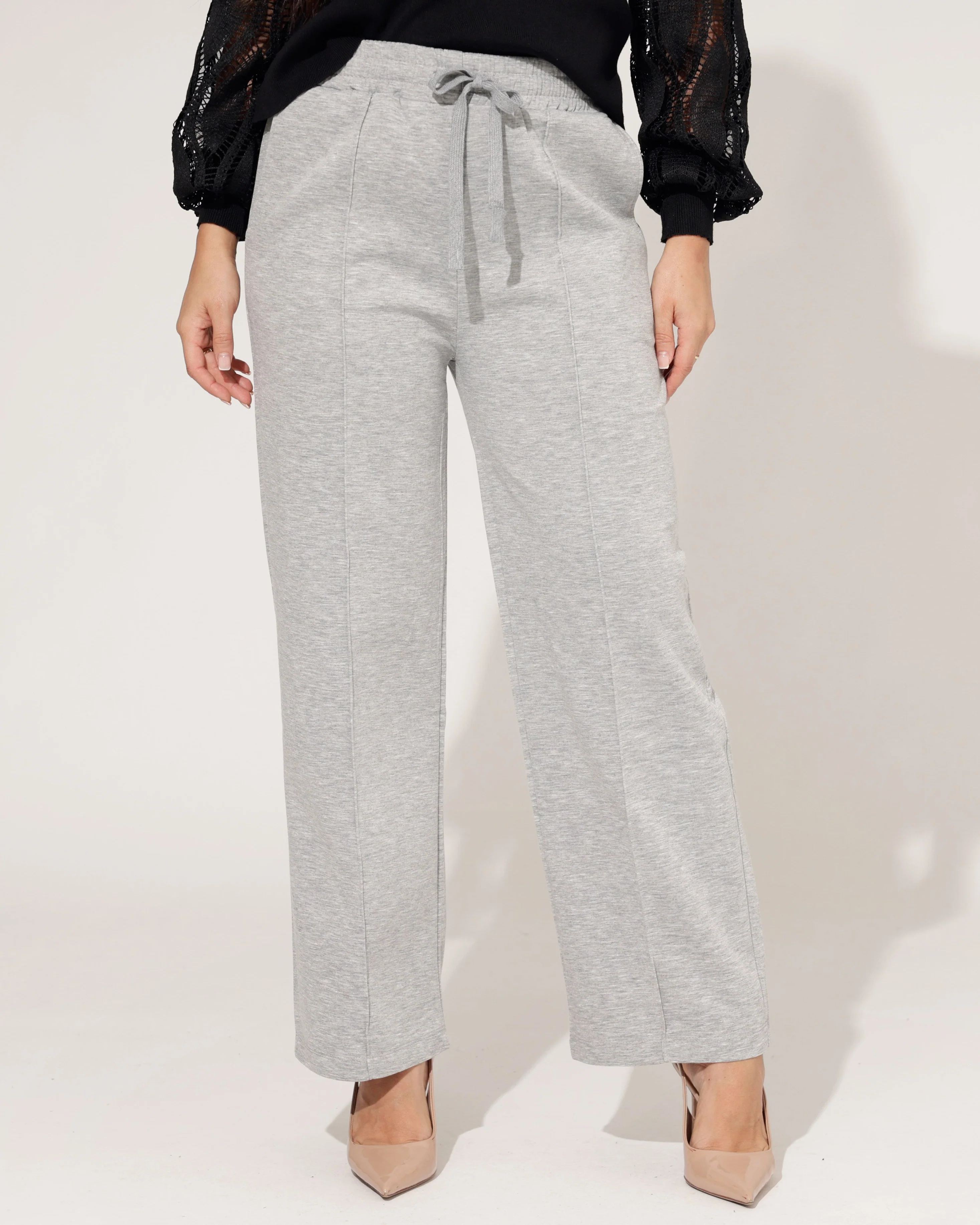 Wide leg broek Elisa Grijs