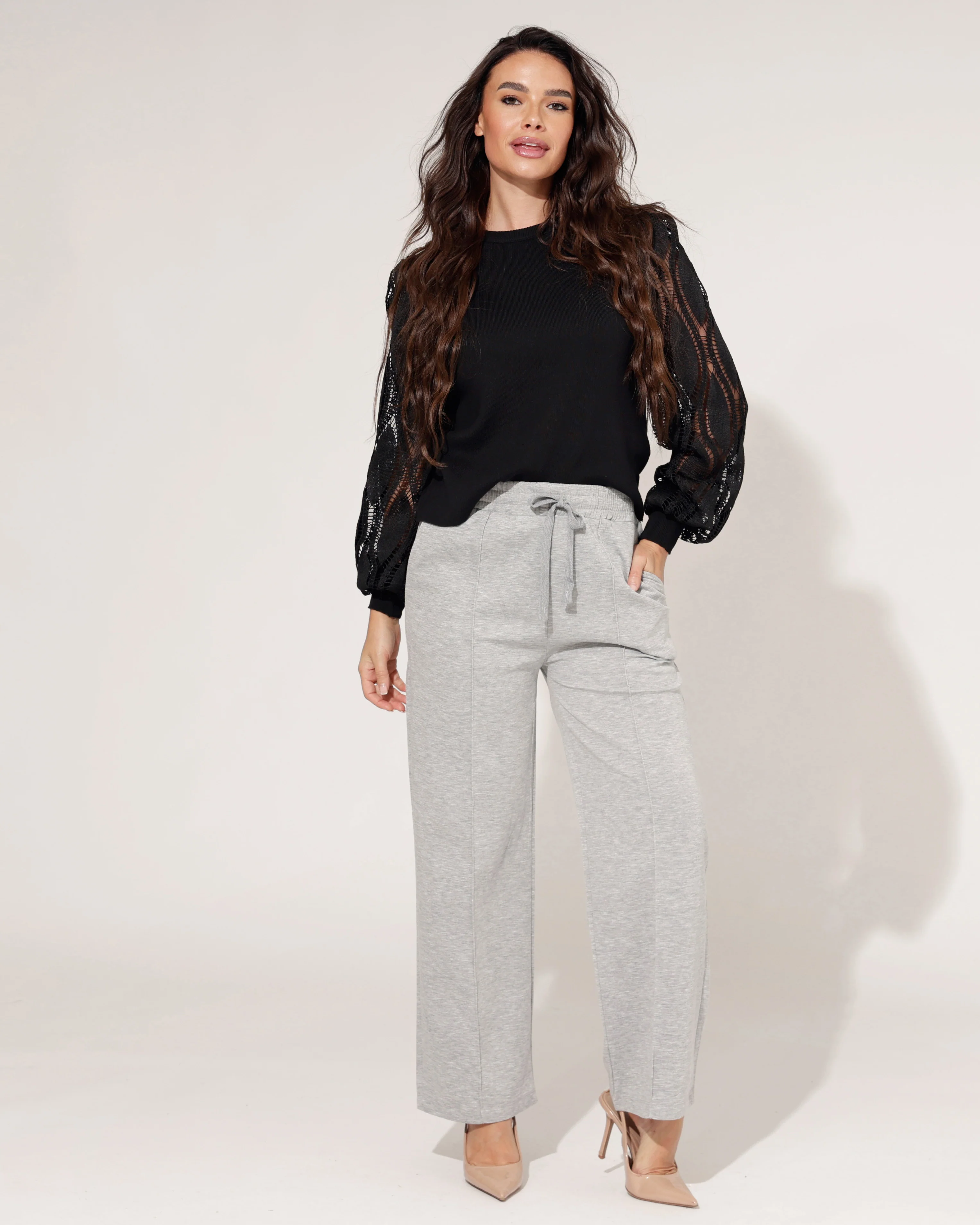 Wide leg broek Elisa Grijs - Image 2