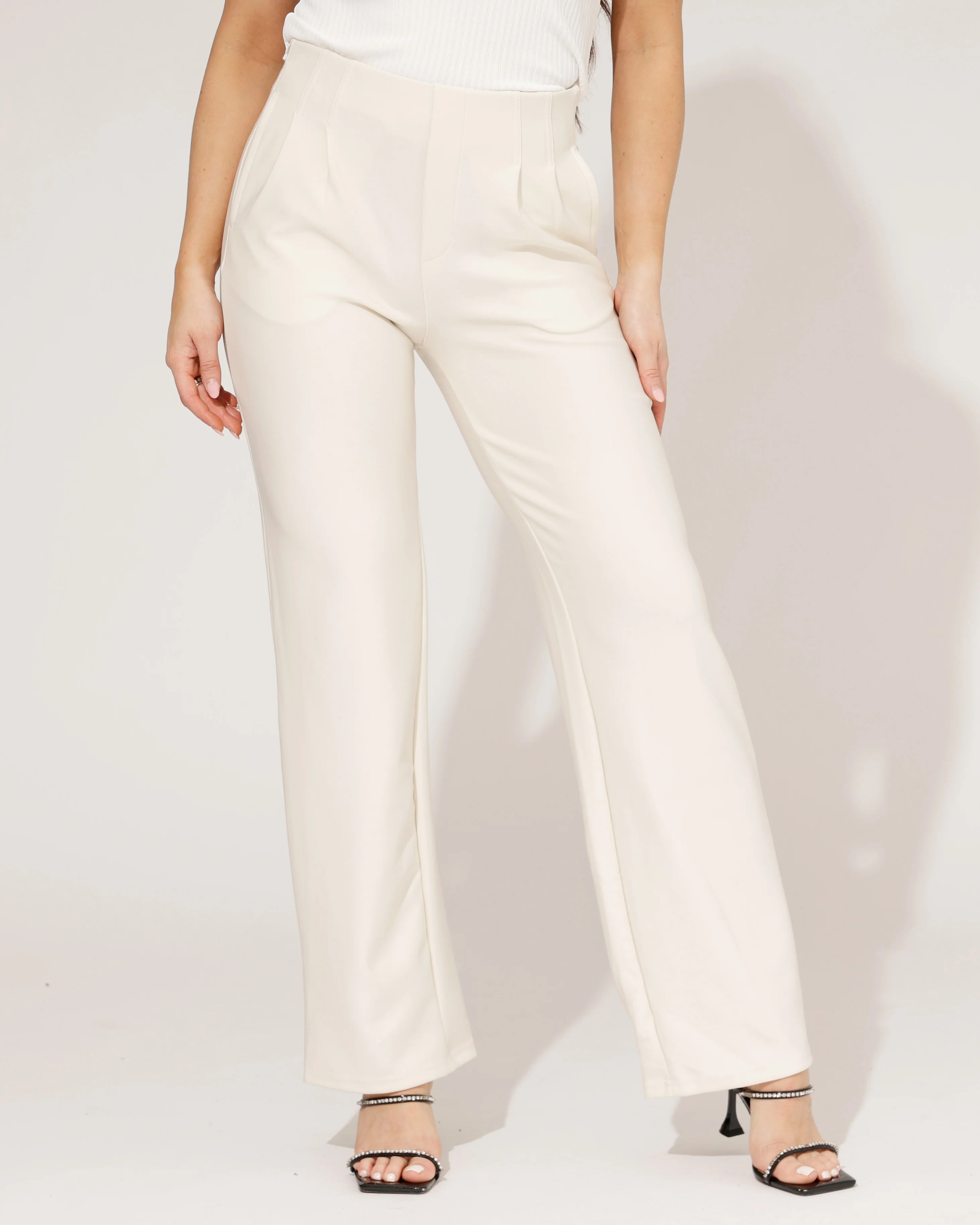 Wide leg broek Noor Roomwit