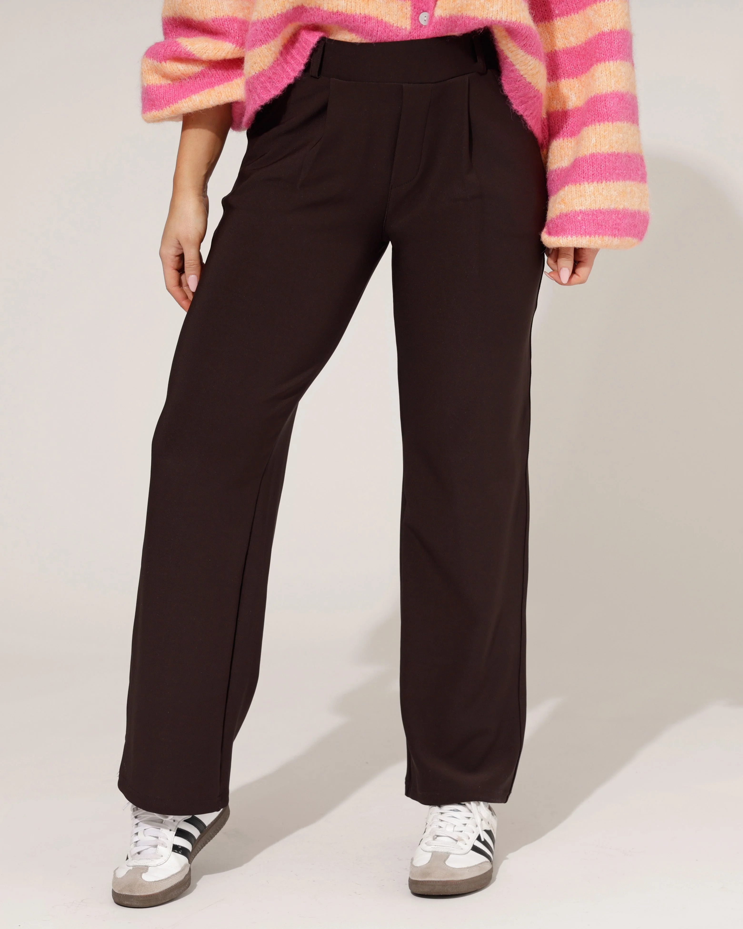 Wide leg broek Quinn Donkerbruin - Image 3