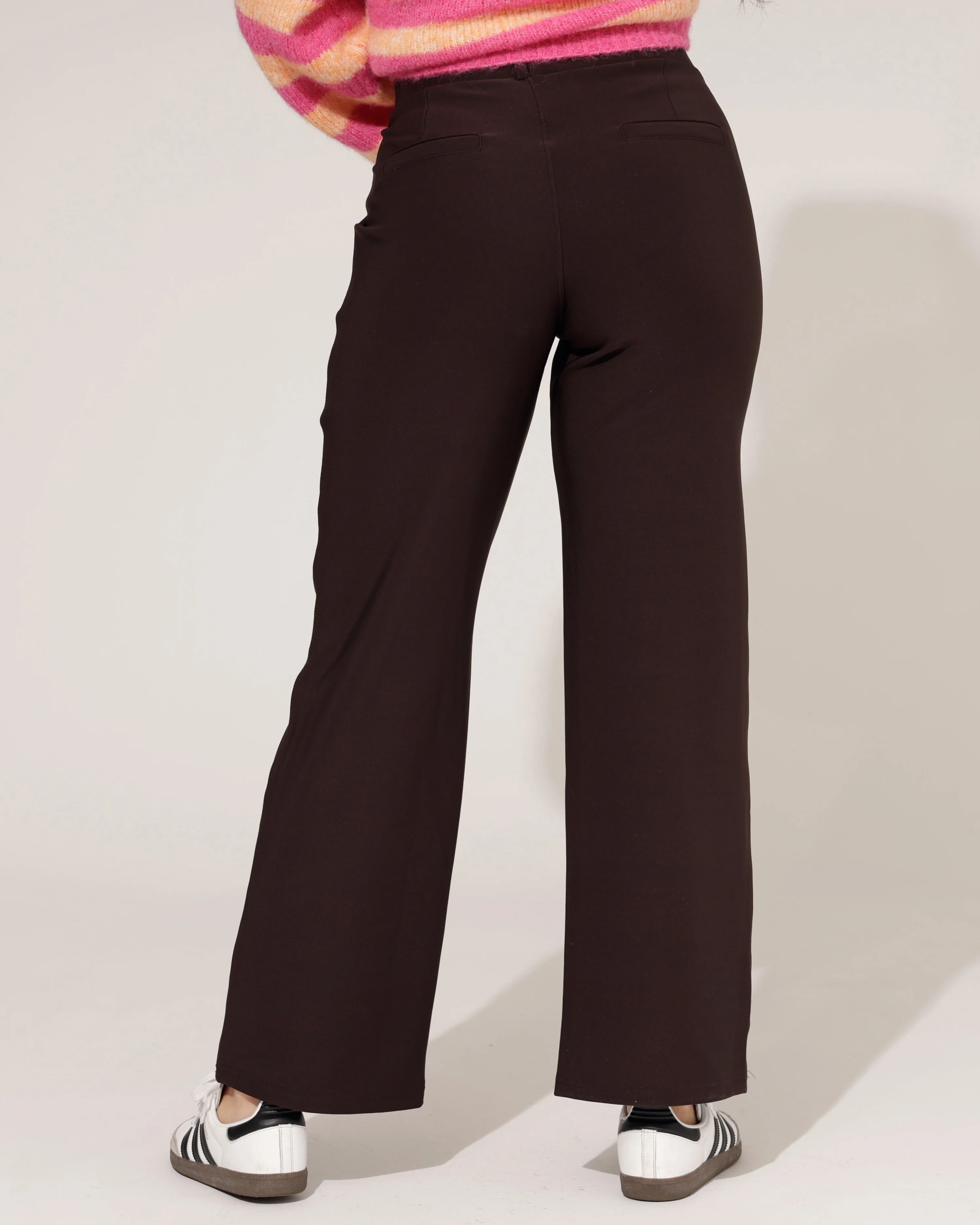Wide leg broek Quinn Donkerbruin - Image 4