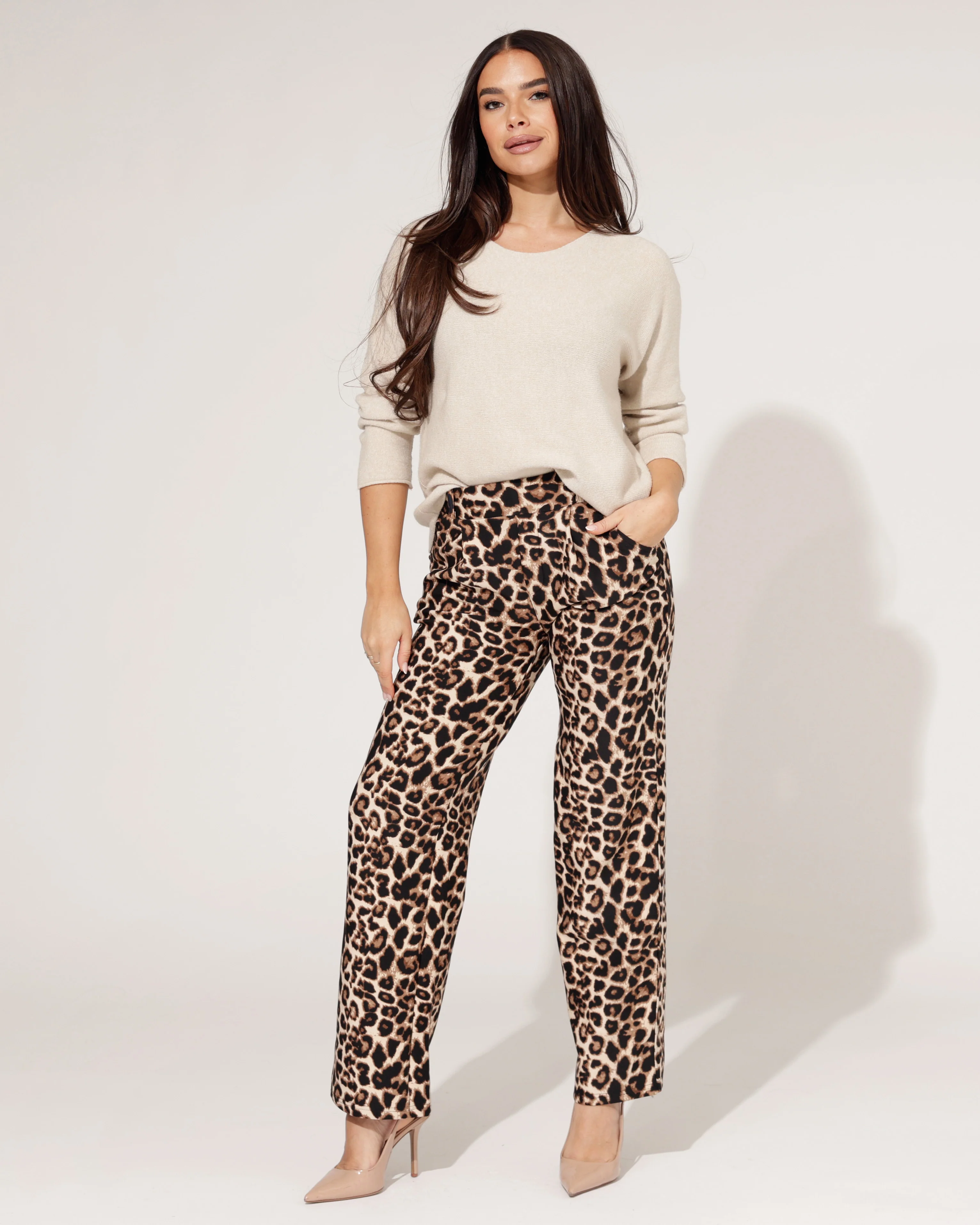 Wide Leg broek Quinn Panter Bruin - Image 4