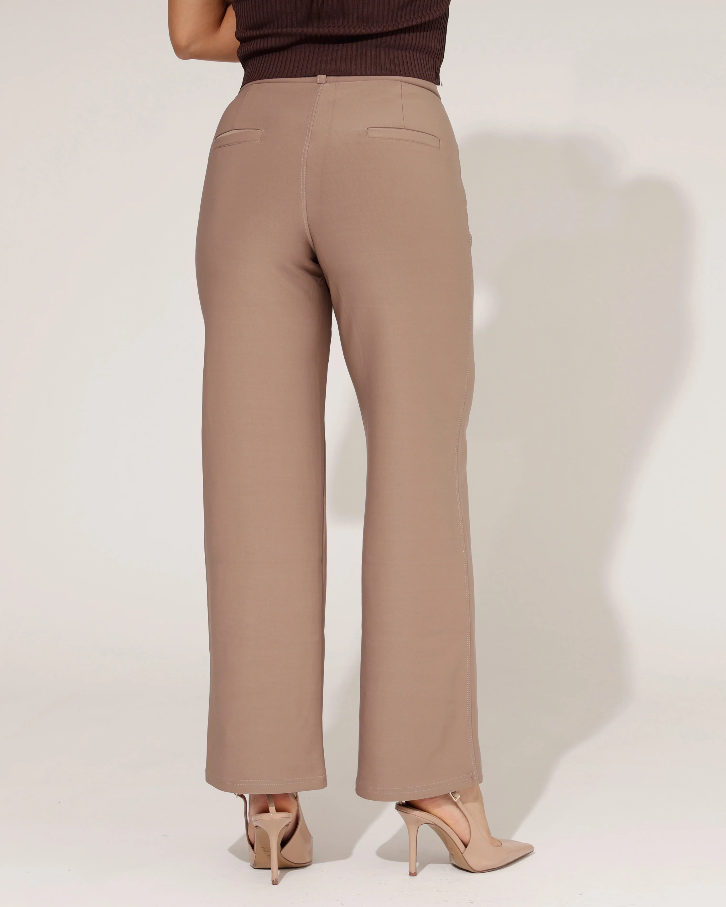 Wide leg broek Quinn Taupe - Image 4