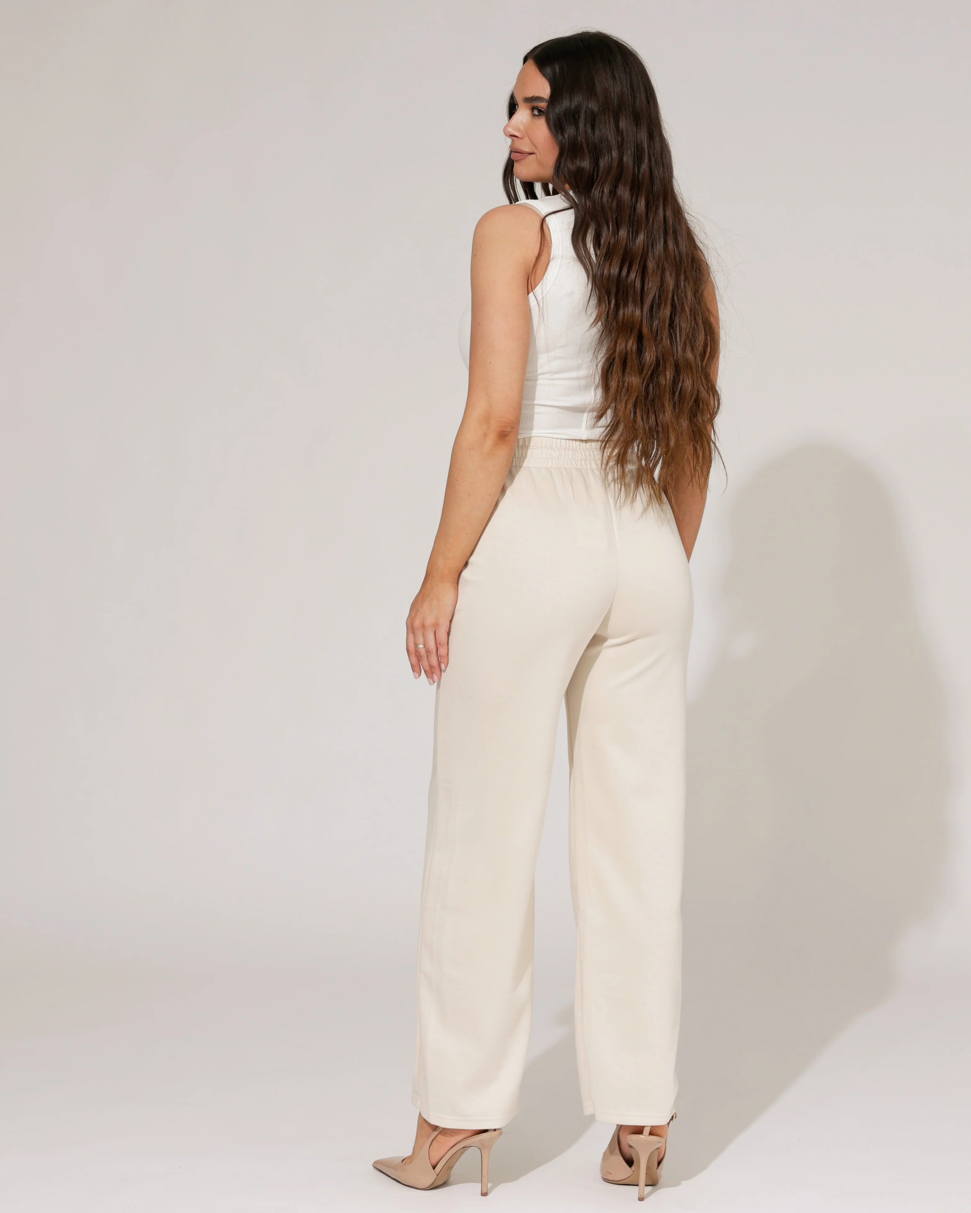 Wide leg broek Rozaly Beige - Image 2