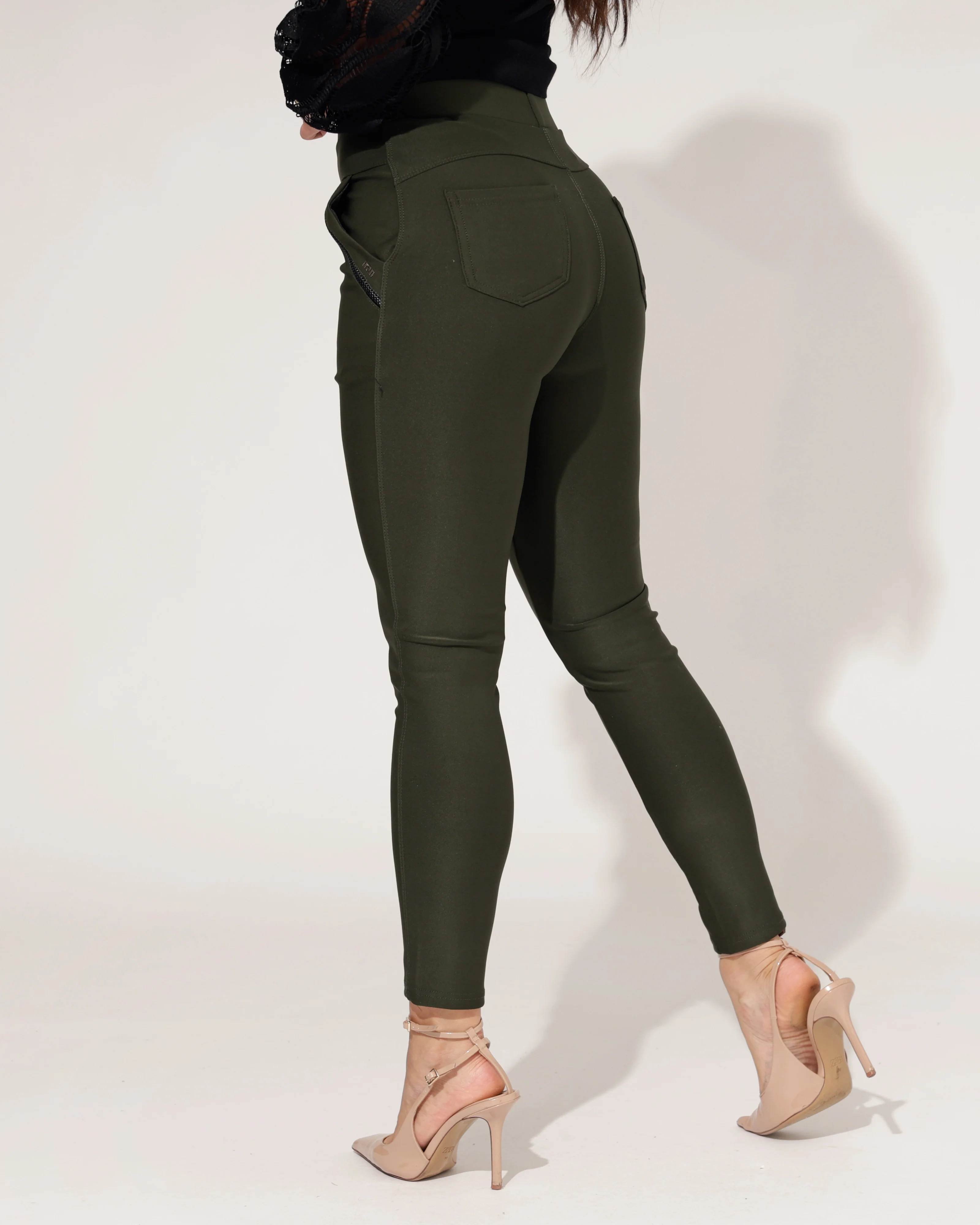 Yu & Me | Stretch broek Livia Donkergroen - Image 4