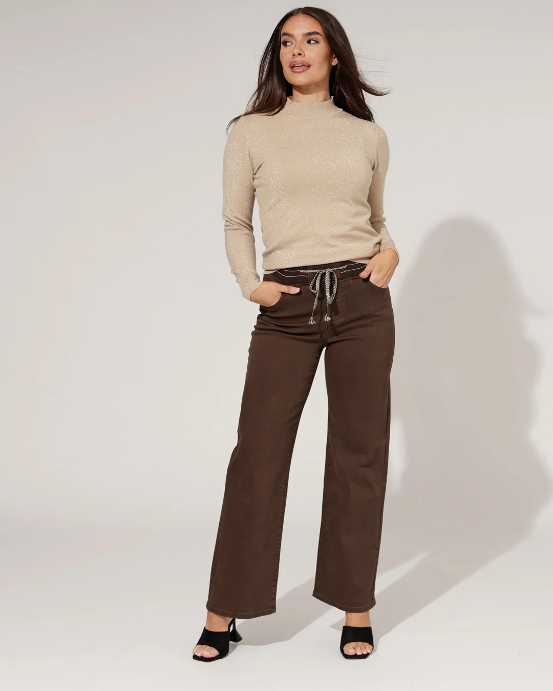 ZAC & ZOE | Jog-jeans Wide Leg Mimi-C Donkerbruin - Image 3