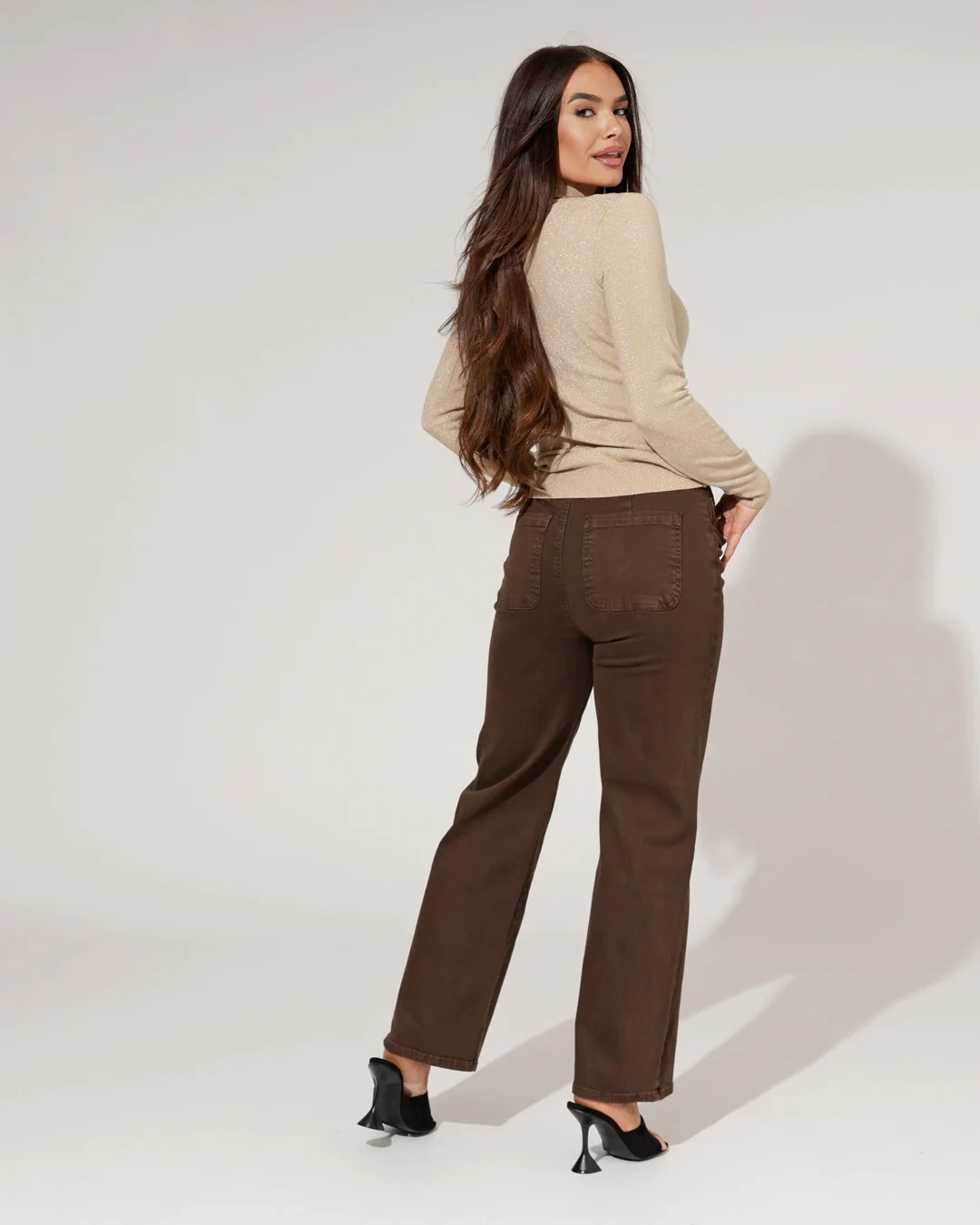 ZAC & ZOE | Jog-jeans Wide Leg Mimi-C Donkerbruin - Image 4